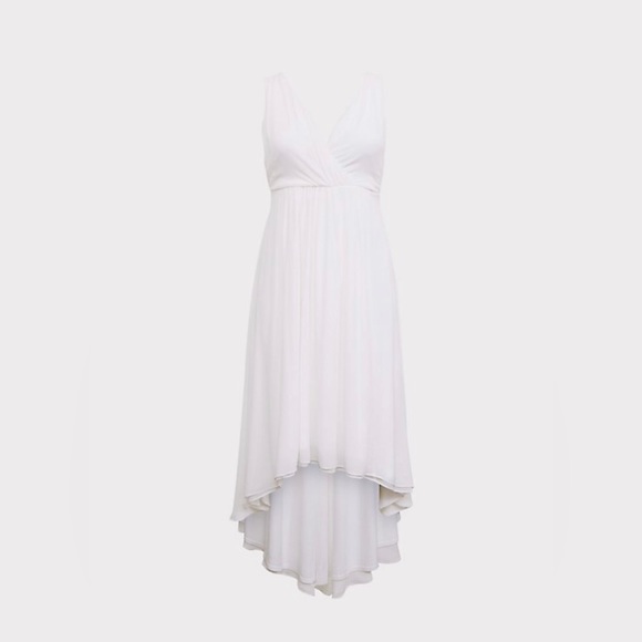 NWT Torrid SPECIAL OCCASION IVORY CHIFFON HI-LO DRESS: Size 22 - Picture 4 of 4